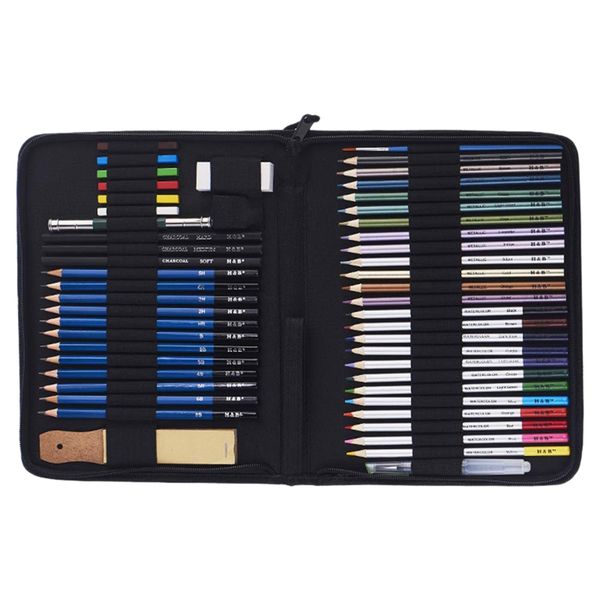 h&b 51pcs/set professional drawing kit wood pencil sketching pencils art sketch painting supplies with carrying bag
h&b 51pcs/set professional drawing kit wood pencil sketching pencils art sketch painting supplies with carrying bag