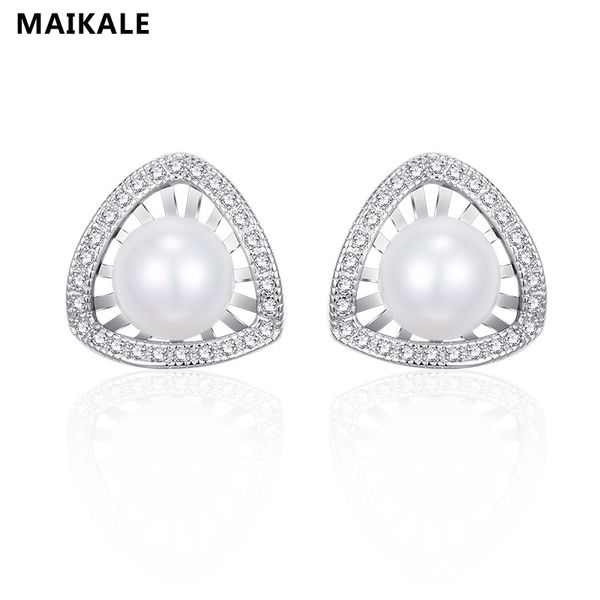 stud maikale classic earrings with pearl plated gold silver color cubic zirconia simple korean for women to friend, Golden;silver
stud maikale classic earrings with pearl plated gold silver color cubic zirconia simple korean for women to friend, Golden;silver