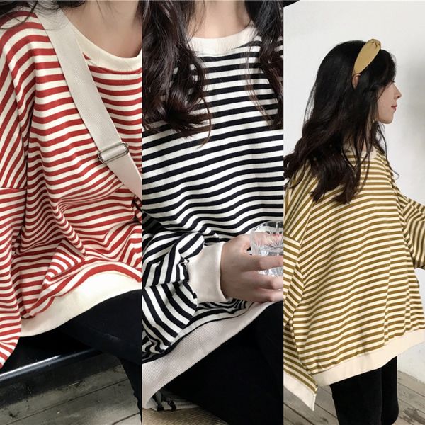 thin bat sleeve striped long-sleeved women's 2020 autumn new loose all-match student coatmid-length sweater thin bat sleeve striped lon, Black
thin bat sleeve striped long-sleeved women's 2020 autumn new loose all-match student coatmid-length sweater thin bat sleeve striped lon, Black
