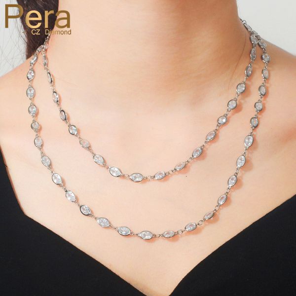 pera elegant shiny cubic zirconia costume prom jewelry long oval link double layer sweater chain choker necklace for women p021, Golden;silver
pera elegant shiny cubic zirconia costume prom jewelry long oval link double layer sweater chain choker necklace for women p021, Golden;silver