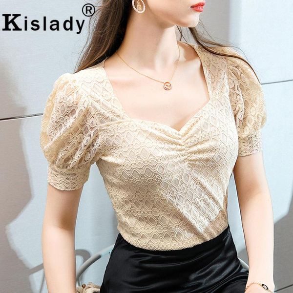 2020 kislady summer lace women's shirt square collar patchwork gothic shirts korean hollow out temperament clothes, White
2020 kislady summer lace women's shirt square collar patchwork gothic shirts korean hollow out temperament clothes, White