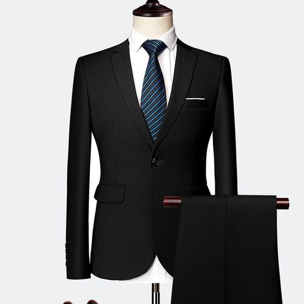 2020 men's business loose-fitting solid two-button men suit for business groom slim fit jacket pant 2 piece set, White;black
2020 men's business loose-fitting solid two-button men suit for business groom slim fit jacket pant 2 piece set, White;black