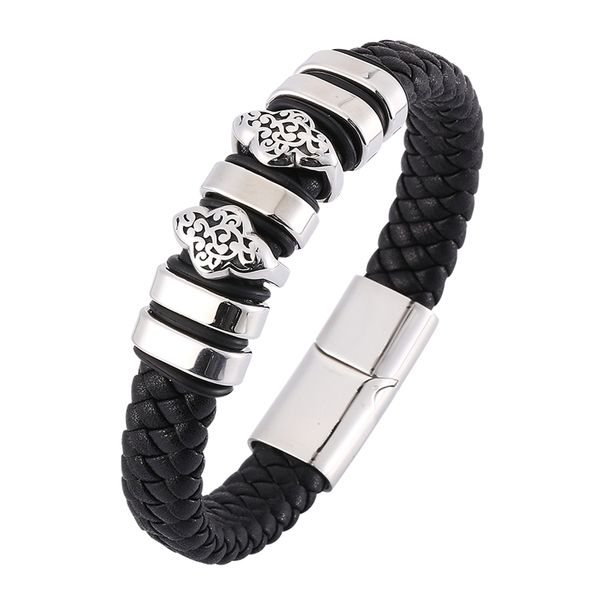 fashion black braided leather punk bracelet men magnetic steel buckle leather wristband vintage bangles men jewelry gifts c0343, Golden;silver
fashion black braided leather punk bracelet men magnetic steel buckle leather wristband vintage bangles men jewelry gifts c0343, Golden;silver
