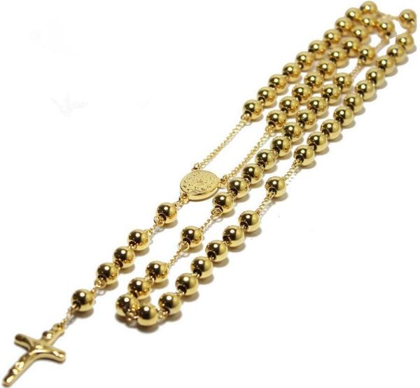 fashion gold tone 6mm stainless steel bead chains rosary jesus christ cross pendant long necklace mens chain hot, Silver
fashion gold tone 6mm stainless steel bead chains rosary jesus christ cross pendant long necklace mens chain hot, Silver