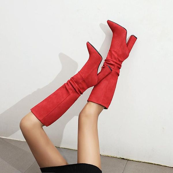 2021 folds women's boots fashion knee high boots faux suede high heels autumn winter plush woman shoes size 34-43 black
2021 folds women's boots fashion knee high boots faux suede high heels autumn winter plush woman shoes size 34-43 black
