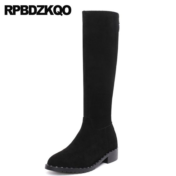 boots stud suede black rivet big size round toe studded long chunky metal knee high shoes women chinese quality
boots stud suede black rivet big size round toe studded long chunky metal knee high shoes women chinese quality