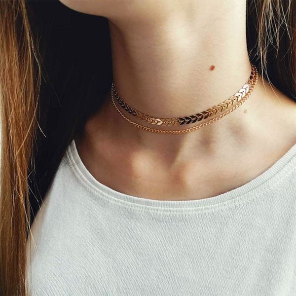 2020 new chain choker two layers necklaces fishbone airplane shape gold color necklace flat chain fashion jewelry, Golden;silver
2020 new chain choker two layers necklaces fishbone airplane shape gold color necklace flat chain fashion jewelry, Golden;silver