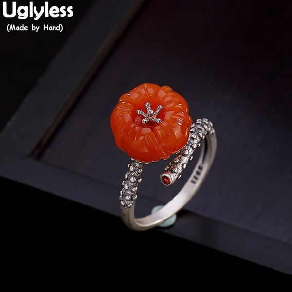 uglyless 100% real 925 sterling silver natural agate red plum blossom finger rings for women ethnic thai silver open ring bijoux, Golden;silver
uglyless 100% real 925 sterling silver natural agate red plum blossom finger rings for women ethnic thai silver open ring bijoux, Golden;silver