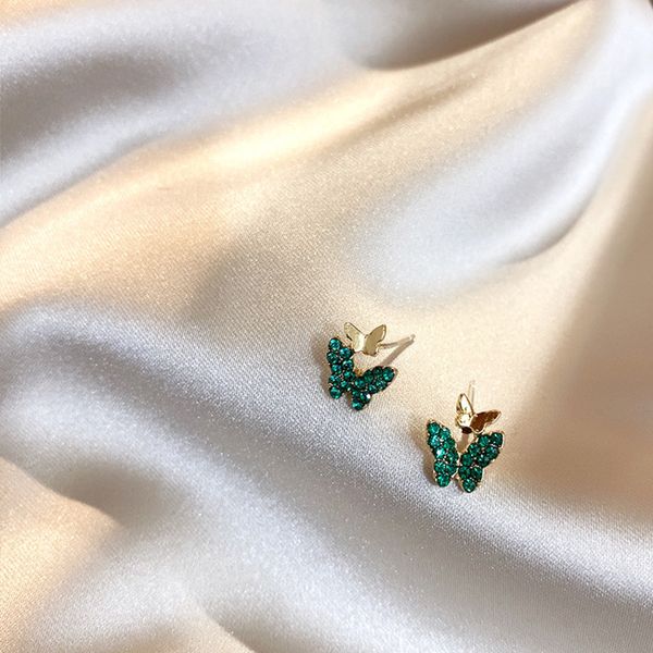 new vintage cute green rhinestone butterfly stud earrings for women lovely boucle d'oreille fashion jewelry korea, Golden;silver
new vintage cute green rhinestone butterfly stud earrings for women lovely boucle d'oreille fashion jewelry korea, Golden;silver