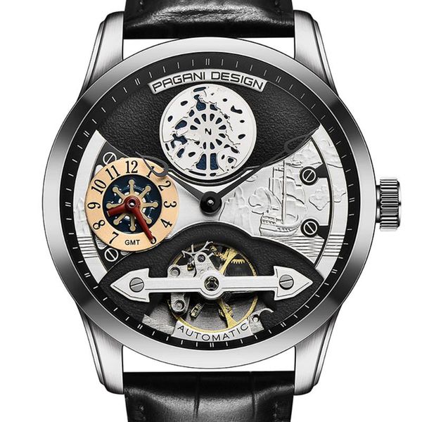 43 mm pagani design black dial luxury men's casual fashion black leather strap men's automatic mechanical watches, Slivery;brown
43 mm pagani design black dial luxury men's casual fashion black leather strap men's automatic mechanical watches, Slivery;brown