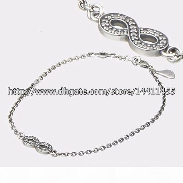 100% 925 sterling silver symbol of infinity bracelet with clear cz fits pandora style jewelry charms and beads, Golden;silver
100% 925 sterling silver symbol of infinity bracelet with clear cz fits pandora style jewelry charms and beads, Golden;silver
