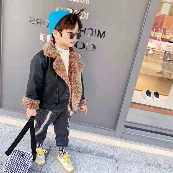 jackets 2021 baby boys pu leather cashmere winter coat jacket boy girl kids fashion cool coats children's clothing, Blue;gray
jackets 2021 baby boys pu leather cashmere winter coat jacket boy girl kids fashion cool coats children's clothing, Blue;gray