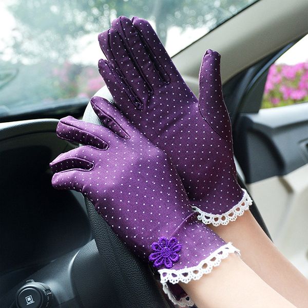 women' fashion spandex summer gloves lace patchwork gloves anti-skid sun protection driving short thin dot women, Blue;gray
women' fashion spandex summer gloves lace patchwork gloves anti-skid sun protection driving short thin dot women, Blue;gray