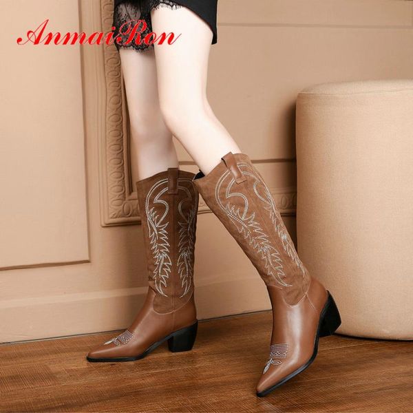 anamiron 2020 genuine leather flock knee-high faux suede slim boots pointed toe spike heels winter shoes woman size 34-43, Black
anamiron 2020 genuine leather flock knee-high faux suede slim boots pointed toe spike heels winter shoes woman size 34-43, Black