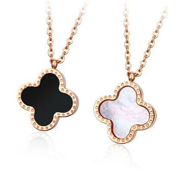 titanium steel clover necklace colors double-fased four leaf clover pendants necklace agate shell korea clavicle fashion jewelrry for gift, Silver
titanium steel clover necklace colors double-fased four leaf clover pendants necklace agate shell korea clavicle fashion jewelrry for gift, Silver