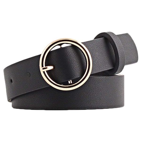 women's belt black round waist buckle alloy casual fashion imitation leather 105cm, Black;brown
women's belt black round waist buckle alloy casual fashion imitation leather 105cm, Black;brown