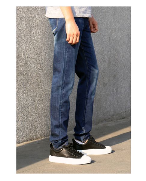thin youth pants elastic straight, Blue