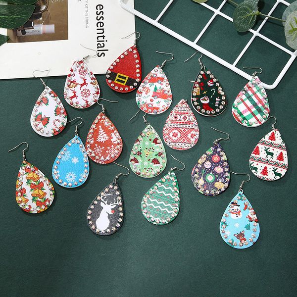 16 colors pu leather earrings designers diamond christmas tree earrings snowman santa claus waterdrop earrings long drop for women d9210, Red;brown
16 colors pu leather earrings designers diamond christmas tree earrings snowman santa claus waterdrop earrings long drop for women d9210, Red;brown