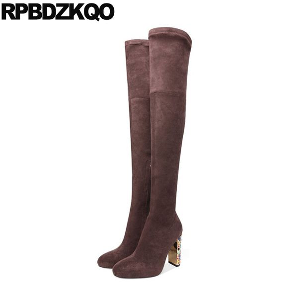 rhinestone 12 44 shoes zipper slim chunky long 10 over the knee thigh boots for plus size women big diamond heel, Black
rhinestone 12 44 shoes zipper slim chunky long 10 over the knee thigh boots for plus size women big diamond heel, Black
