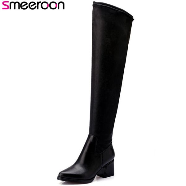 smeeroon fashion over the knee boots for women high heels women boots cow genuine leather zip autumn winter party shoes, Black
smeeroon fashion over the knee boots for women high heels women boots cow genuine leather zip autumn winter party shoes, Black
