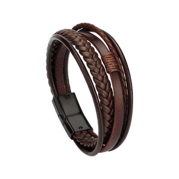 link, chain women/men trendy bracelet handmade woven multilayer retro magnetic bracelets wrap charms jewelry female male l0115, Black
link, chain women/men trendy bracelet handmade woven multilayer retro magnetic bracelets wrap charms jewelry female male l0115, Black