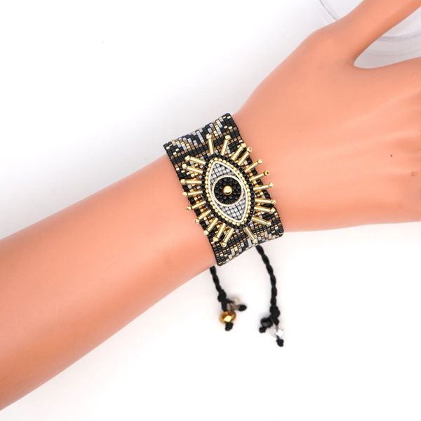 female turkish eye bracelet handmade woven beads women jewelry friendship gifts, Golden;silver
female turkish eye bracelet handmade woven beads women jewelry friendship gifts, Golden;silver