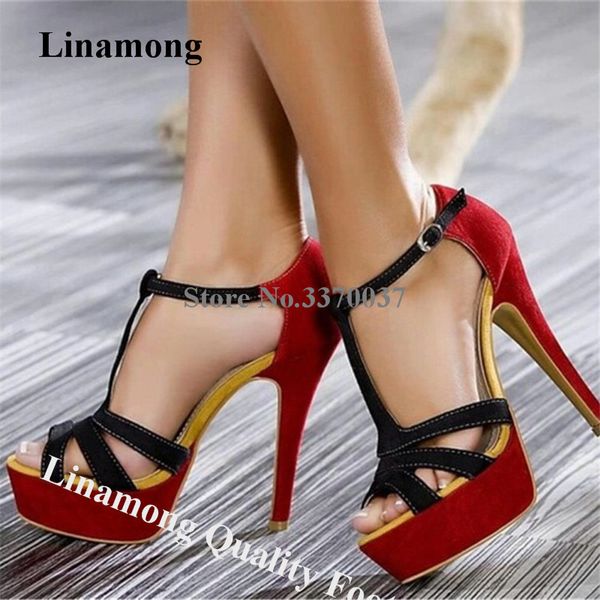 linamong women elegant patchworl stiletto heel high platform sandals suede leather mixed-colors thin straps high heel sandals, Black
linamong women elegant patchworl stiletto heel high platform sandals suede leather mixed-colors thin straps high heel sandals, Black