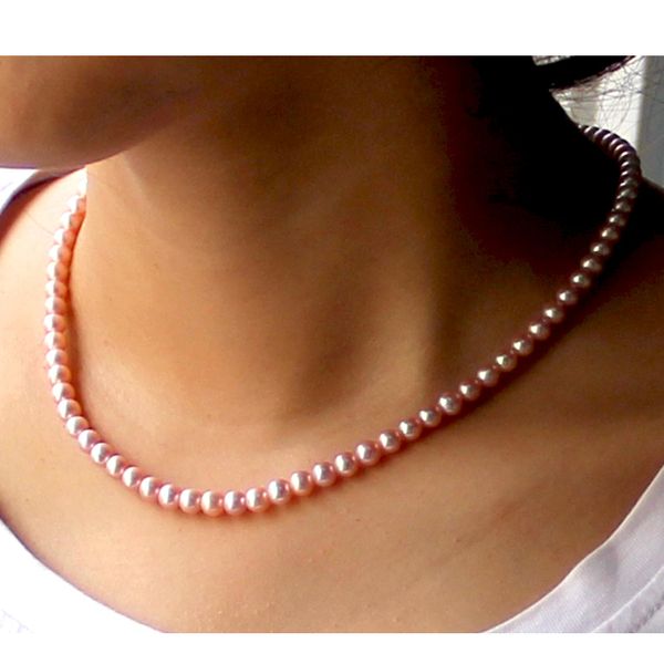 light luxury 5-6mm lavender natural pearl necklace round very light genuine female necklace 18inch, Silver
light luxury 5-6mm lavender natural pearl necklace round very light genuine female necklace 18inch, Silver