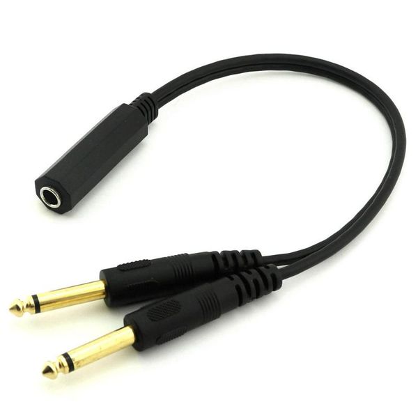 audio cables & connectors 1pc 6.35mm 1/4 inch stereo trs female to 2 dual mono ts male y splitter cable
audio cables & connectors 1pc 6.35mm 1/4 inch stereo trs female to 2 dual mono ts male y splitter cable