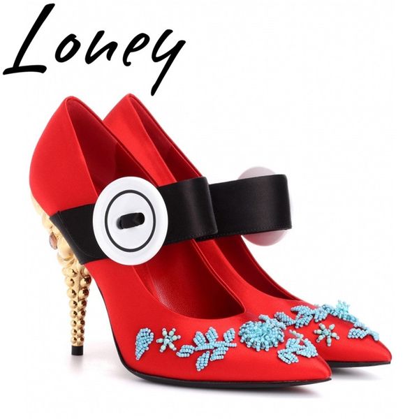 ollymurs new autumn pointed toe floral embroidery pumps buckle strap exotic thin high heel pumps shoes, Black
ollymurs new autumn pointed toe floral embroidery pumps buckle strap exotic thin high heel pumps shoes, Black