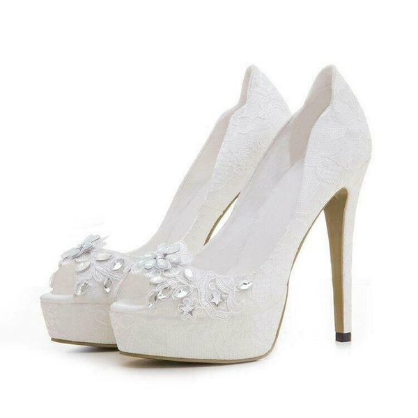 womens lace flower rhinestones peep toe pumps high heels platform wedding shoes bridal bridesmaid chaste white shoe, Black
womens lace flower rhinestones peep toe pumps high heels platform wedding shoes bridal bridesmaid chaste white shoe, Black