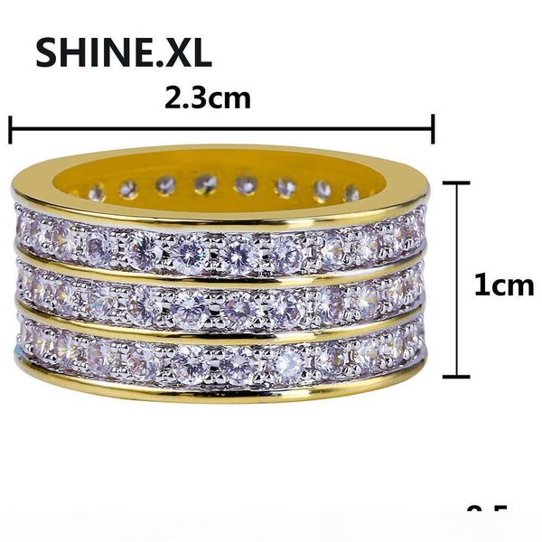 hip hop iced out micro pave 3 rows zircon copper gold color round ring for male jewelry gift, Silver
hip hop iced out micro pave 3 rows zircon copper gold color round ring for male jewelry gift, Silver