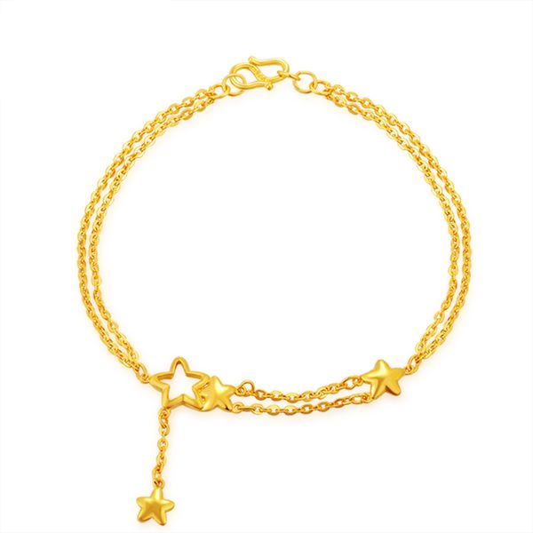 pure 999 yellow gold star link bracelet women bracelet 4.91g, Black
pure 999 yellow gold star link bracelet women bracelet 4.91g, Black