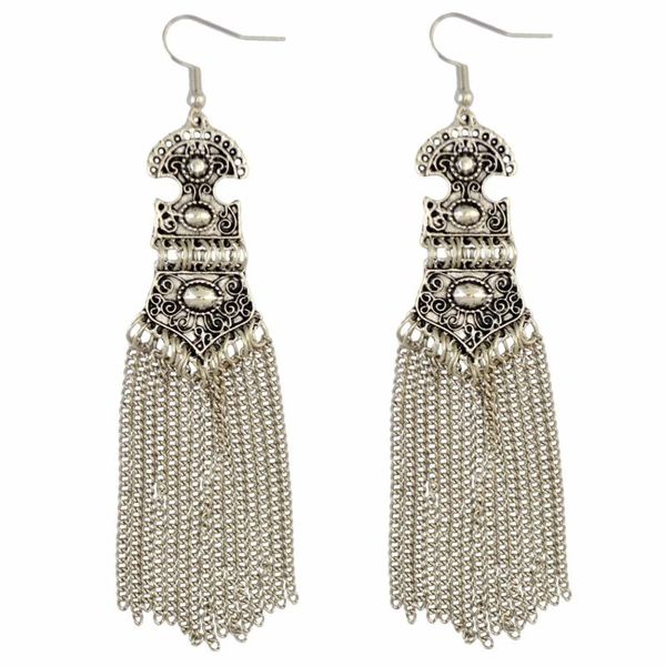 egypt turkish antique women's geometric alloy long chain tassel jhumka earrings bohemia dangle drop earrings, Silver
egypt turkish antique women's geometric alloy long chain tassel jhumka earrings bohemia dangle drop earrings, Silver