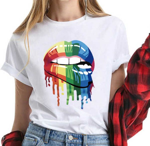 summer new style women's blouse europe and the united states graffiti lips printed t-shirt women, White
summer new style women's blouse europe and the united states graffiti lips printed t-shirt women, White