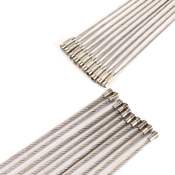 10 pcs stainless steel 20cm wire keychain cable key ring for outdoor c44, Silver 
10 pcs stainless steel 20cm wire keychain cable key ring for outdoor c44, Silver