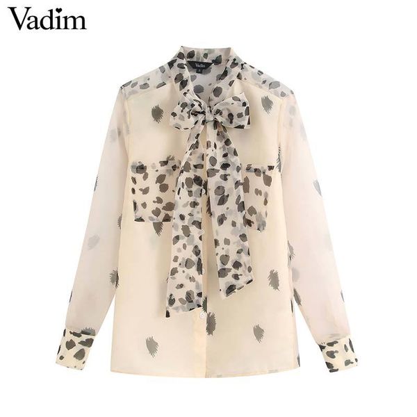 vadim women chic organza print blouse long sleeve bow tie collar shirt female stylish see through blusas lb811, White
vadim women chic organza print blouse long sleeve bow tie collar shirt female stylish see through blusas lb811, White