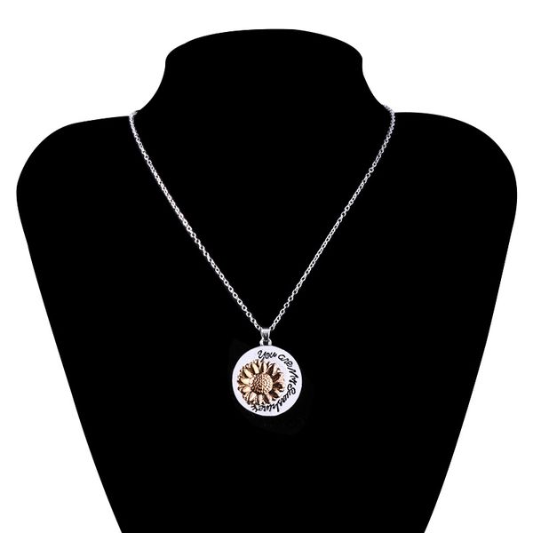 2020 sunflower rotation pendant necklace you are my sunshine pendant necklace women gifts for the lovers, Silver
2020 sunflower rotation pendant necklace you are my sunshine pendant necklace women gifts for the lovers, Silver