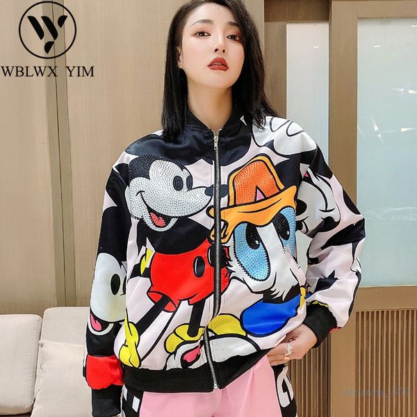 spring women jacket coat fashion rhinestones long sleeve cartoon print bomber jacket female loose harajuku jackets casual outer, Black;brown
spring women jacket coat fashion rhinestones long sleeve cartoon print bomber jacket female loose harajuku jackets casual outer, Black;brown