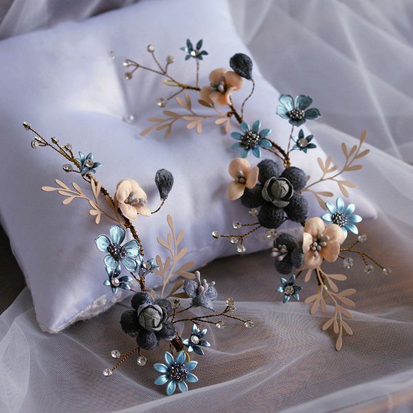 fashion hairpins handmade blue flower headpiece with earrings wedding hair accessories for bride vintage jewelry tiara diadema, Golden;silver
fashion hairpins handmade blue flower headpiece with earrings wedding hair accessories for bride vintage jewelry tiara diadema, Golden;silver