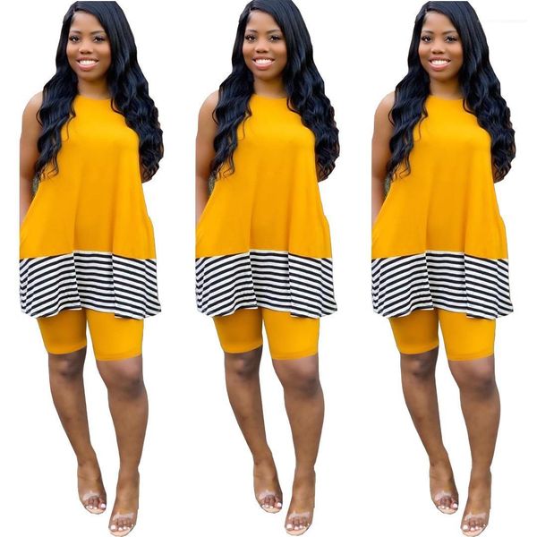 set sleeveless tank shorts tracksuits female clothing women 2 piece outfit summer panelled striped loose pocket, Gray
set sleeveless tank shorts tracksuits female clothing women 2 piece outfit summer panelled striped loose pocket, Gray
