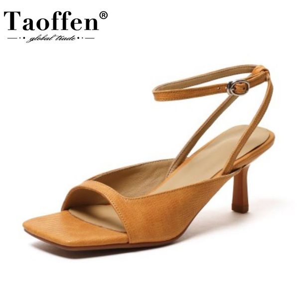 taoffen sandals for women open toe buckle strap thin heels solid color chic style female footwear fashion summer size 34-39, Black
taoffen sandals for women open toe buckle strap thin heels solid color chic style female footwear fashion summer size 34-39, Black
