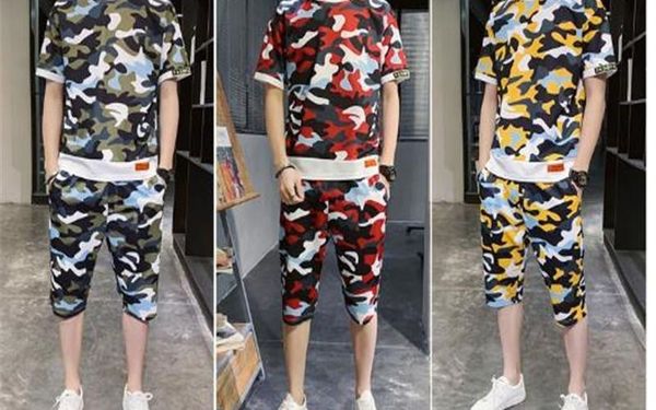 loose camouflage 2 pcs sets male clothing mens 2020 luxury designer t shirts shorts tracksuits fashion, Gray 
loose camouflage 2 pcs sets male clothing mens 2020 luxury designer t shirts shorts tracksuits fashion, Gray