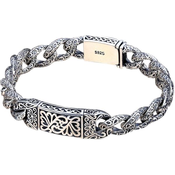 925 pure silver bracelet for man vintage thai silver relief auspicious pattern man bracelet, Black
925 pure silver bracelet for man vintage thai silver relief auspicious pattern man bracelet, Black