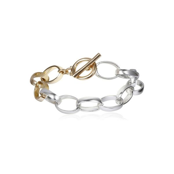 pjx new geometric two tone golden cable chain bracelets for women vintage unique design link chain bracelets with toggle clasp, Black
pjx new geometric two tone golden cable chain bracelets for women vintage unique design link chain bracelets with toggle clasp, Black