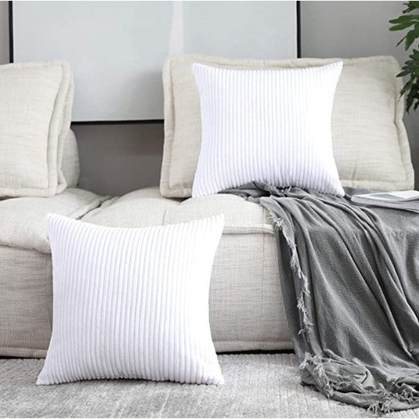 brilliant decorative pillow covers supersoft striped velvet throw toss pillowcase cushion cover for chair, pure white, (45x45 cm)4pcs
brilliant decorative pillow covers supersoft striped velvet throw toss pillowcase cushion cover for chair, pure white, (45x45 cm)4pcs