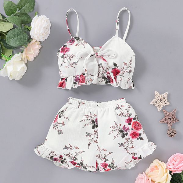 new fresh lovely toddler girls sets children flower printed strap bandeau lace shorts summer kids suit soft child outfits, Pink;blue
new fresh lovely toddler girls sets children flower printed strap bandeau lace shorts summer kids suit soft child outfits, Pink;blue