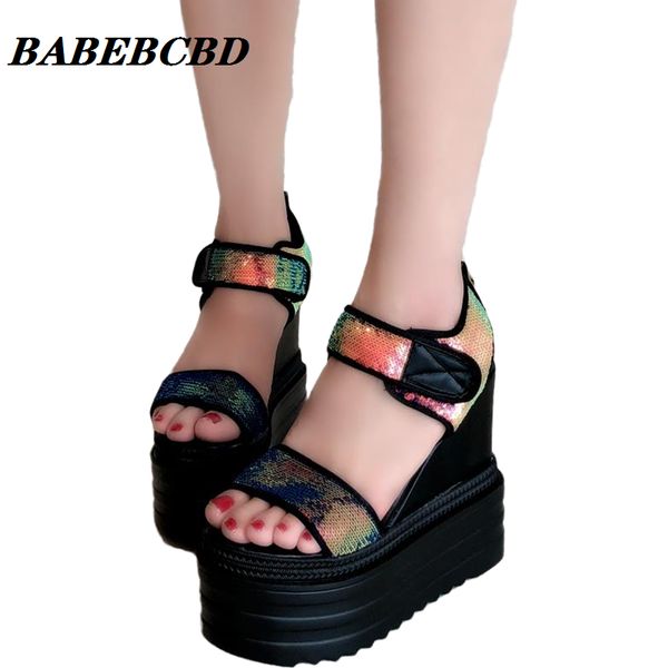 platform elevator peep-toe sandals roman sequins 2020 summer new style waterproof platform ultra-high heel women's shoes, Black
platform elevator peep-toe sandals roman sequins 2020 summer new style waterproof platform ultra-high heel women's shoes, Black