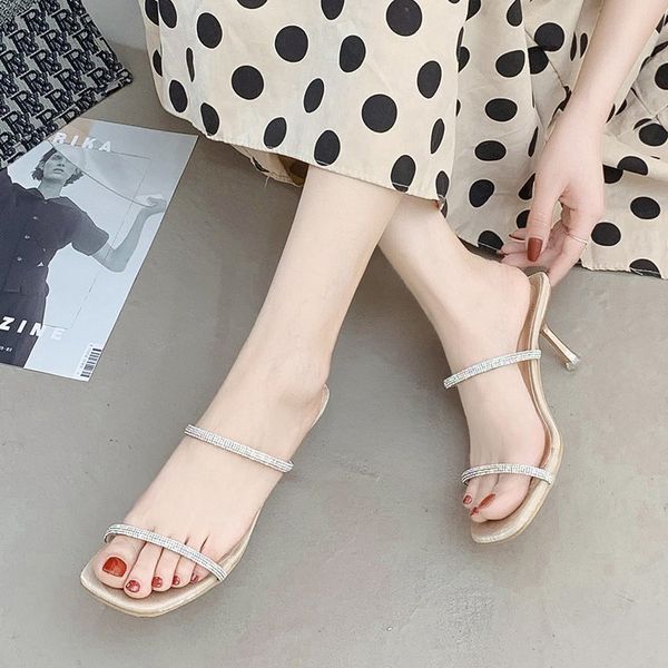 high heel slippers sandals women crystal narrow band stiletto sandals summer thin heel women party shoes beige blue, Black
high heel slippers sandals women crystal narrow band stiletto sandals summer thin heel women party shoes beige blue, Black