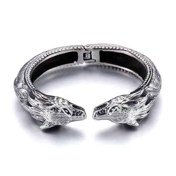 factory direct sale 316l stainless steel biker wolf end open men's vintage solid bracelet jewelry 66g 14mm wide, Black
factory direct sale 316l stainless steel biker wolf end open men's vintage solid bracelet jewelry 66g 14mm wide, Black